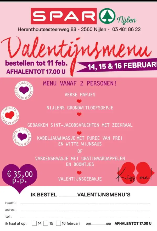 Valentijnsmenu